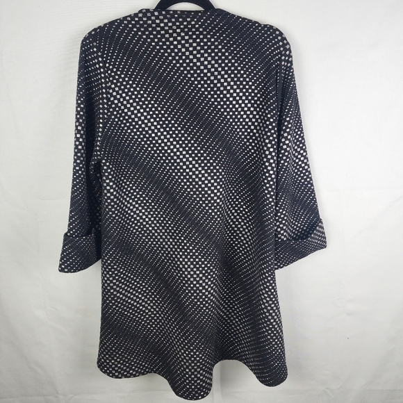 IC by Connie K Art-to-wear Black & Silver 1 Button Jacket Size Medium - Picture 2 of 6